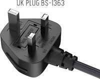 Câble d'alimentation UK SYONG avec fiche Schuko, Ø ext. 6,8 mm, 0,5 mm² 3*0,2*16, 3 broches, câble d'alimentation UK IEC C5 BC, câble de qualité supérieure pour ordinateur portable