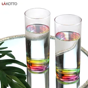 320ml glass cup with spray color bottom wine glasses wide wine glasses with design wine glasses china