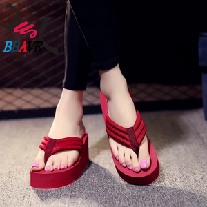 2026 New Ultra-High Thick-Soled Flip-Flops Women Height-Increasing Beach Thong Sandals Petite Wedge Heel <b>Slippers</b> - Product Image 2
