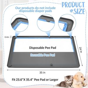 Silicone Wall-mounted Dog Pee Pad Holder Tray Reusable Puppy <b>Potty</b> <b>Training</b> Pads Extra Large Toilet Wee Pee Pad Holder for Pet - Product Image 2