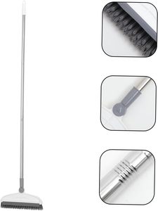 Ensemble balai et pelle à poussière vertical pour nettoyage des sols, avec brosse à poils en plastique détachable et long manche en métal, vente en gros - Product Image 2