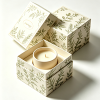 Boîte cadeau de luxe pour bougie en papier couché avec logo personnalisé, estampage à chaud et gaufrage, structure haut de gamme en deux parties