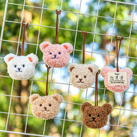Pendentif Tête d'Ours Mignon en Peluche Rembourrée de Coton PP Doux, Jouet Personnalisé avec Nom d'Enfant, Porte-clés Décoratif pour Sac