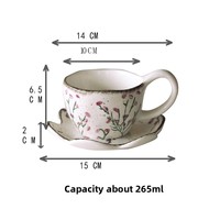 Ensemble tasse et soucoupe à café en céramique à motif floral nordique rétro, design vintage de luxe léger, cadeau idéal pour les couples pour le thé de l'après-midi