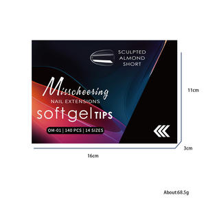 Faux ongles transparents sans couture en forme d'arche pour <span class=keywords><strong>nail</strong></span> <span class=keywords><strong>art</strong></span>, style européen et américain, pour doigts courts, en boîte, vente en gros d'usine - Product Image 1