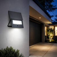 Projecteur solaire en aluminium à panneau solaire séparé, réglable, avec capteur PIR, étanche IP65, pour jardin extérieur