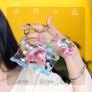 VOGRACE พวงกุญแจพร้อมเลื่อม,กระเป๋าใส่ลูกกวาดอะคริลิกพองตัวได้อย่างสร้างสรรค์ลายการ์ตูนอนิเมะปี2020 - Product Image 3