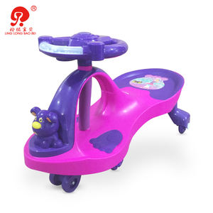 รถชิงช้าเด็กพร้อมไฟและเพลงวัสดุพลาสติกการออกแบบโค้งที่เป็นเอกลักษณ์ไม่มีแบตเตอรี่สำหรับขับรถ - Product Image 2