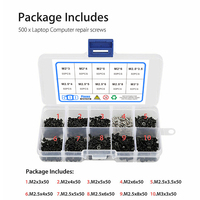 Kits de vis Mirco M2 M2.5 M3 en oxyde noir pour ordinateur portable 500 pièces en vente en gros Assortiment de kits à vendre
