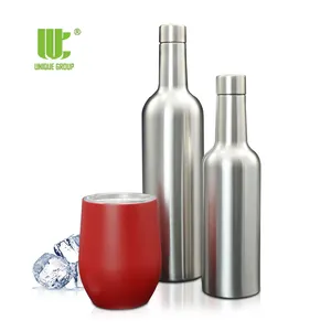 Unique Group 375ml 750ml Airtight Vacuum Insulated Stainless Steel Portable Wine Cooler