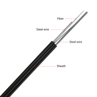 Câble de descente à fibre optique FTTH G657A2 à 2 fibres, plat, aérien, extérieur, avec messager en acier de 1,0 mm, LSZH, de fabrication usine avec 14 ans d'expérience