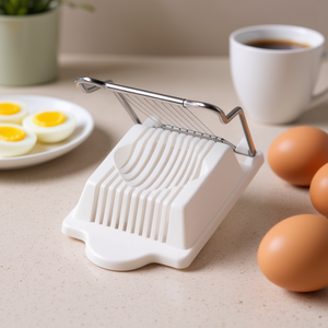 Metaltex <b>Egg</b> Slicer 18 Cm Stainless Steel Blade With <b>Plastic</b> Base For Easy <b>Egg</b> Cutting And Serving - Product Image 3