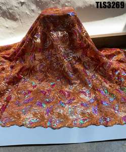 Новейшая ткань Африканская французская кружевная ткань фиолетовые Блестки Кружева свадебное платье тюль кружева для женщин ткань и свадебное платье - Product Image 3