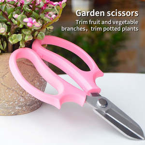 Ciseaux de jardinage en acier inoxydable à bord lisse, qualité DIY, avec poignée en PP, ciseaux laser pour greffage de plantes et élagage de fleurs - Product Image 5