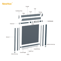 Store banne motorisé intelligent Newhoo WiFi pour extérieur, étanche, coupe-vent, anti-UV, anti-chute, occultant à 100 % pour terrasse
