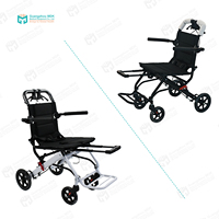 Fauteuil roulant de voyage portable de style chariot avec poignée télescopique, pliable, pour le transport en avion