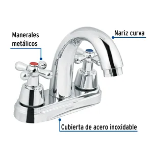 Master con 24 unità 4 'miscelatore lavabo cromato, naso curvo, traversa, AQUA - Product Image 2