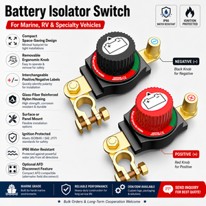 Interruttore di Disconnessione <span class=keywords><strong>Batteria</strong></span> <span class=keywords><strong>Auto</strong></span> 300A, Protezione IP66, Protezione da Accensione, Interruttore di Spegnimento/Taglio <span class=keywords><strong>Batteria</strong></span> 12V-48V per <span class=keywords><strong>Auto</strong></span>, Camper, Camion, Barca - Product Image 1