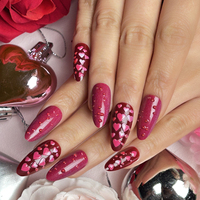24 Faux Ongles de Saint-Valentin à Coller, Vente en Gros de Faux Ongles Artificiels de Haute Qualité pour Femmes