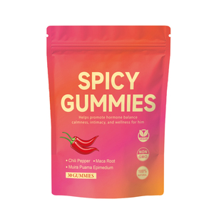 30 Gomitas Picantes en Cubos, Gomitas Picantes con Chile, Raíz de <span class=keywords><strong>Maca</strong></span> y Muira Puama, Veganas, Sabor a Melocotón, Apoyo para la Calma - Product Image 1