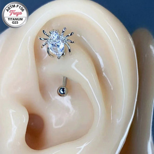 Piercings et bijoux Freya en forme de papillon, araignée, fleur, en cuivre, pour sourcils, anneaux flottants pour nombril, labrets, clous d'oreilles pour tragus et lobe - Product Image 3