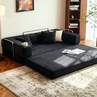 Modernes Konvertierbares 2-in-1 Quadratisches Sofabett-Set Cordstoff Hochdichter Schaumstoff Modulares Apartment-Möbel Umweltfreundliches Design