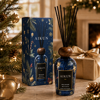 Diffuseur de parfum en rotin de luxe AIKUN, huile essentielle naturelle, sans flamme, logo imprimé, service personnalisé, pour cadeau de Noël