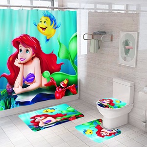 Rideaux de <span class=keywords><strong>douche</strong></span>, sirène imperméable, ensembles de <span class=keywords><strong>douche</strong></span> personnalisés avec <span class=keywords><strong>Photo</strong></span>, 4 pièces - Product Image 1