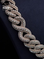 Chaîne cubaine personnalisée sertie de diamants de laboratoire |   Or massif 9K-18K |   Bijoux Hip Hop de luxe certifiés IGI/GIA pour hommes