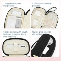 Organisateur de câbles de données à fermeture éclair grande capacité en EVA élégant, multifonctionnel et portable pour le rangement d'électronique numérique de voyage