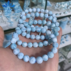 Venta al por Mayor de Cuentas de Larimar Azul Natural Dominicano, Precios de Pulseras de Larimar para Mujeres y Hombres - Product Image 3