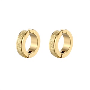 Wholesale Dainty Men Accessories Gold Plated Stainless Steel Scrub Ear Lip on <b>Earrings</b> - Product Image 5