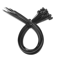 Bridas de nailon PA66 de 7.6x500mm, de alta resistencia, autoblocantes, resistentes a los rayos UV, negras, con clasificación de ignición -94V-2, certificadas CE, ROHS y REACH.