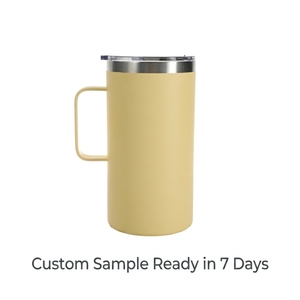 Venta al por Mayor de <span class=keywords><strong>Tazas</strong></span> de Café de Acero Inoxidable Aisladas de 12oz/16oz con Asa, Vaso Térmico de Viaje, Logotipo Personalizado, Proveedor OEM de Fábrica - Product Image 2