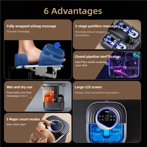 Masajeador Eléctrico Portátil para Pies <span class=keywords><strong>con</strong></span> Pantalla LCD, 5 Modos Inteligentes y Baño de Masaje <span class=keywords><strong>con</strong></span> Bolsas de Aire, Cubeta para Spa de Pies - Product Image 2