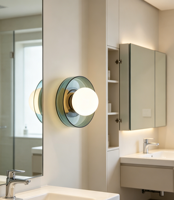 Applique murale LED moderne en verre vert avec globe opale, luminaire blanc chaud pour salon et chambre à coucher