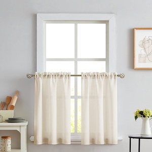 <span class=keywords><strong>Cortinas</strong></span> semitransparentes <span class=keywords><strong>de</strong></span> estilo moderno <span class=keywords><strong>para</strong></span> cocina francesa, cafetería, <span class=keywords><strong>dormitorio</strong></span>, <span class=keywords><strong>ventanas</strong></span> <span class=keywords><strong>pequeñas</strong></span>, con bolsillo <span class=keywords><strong>para</strong></span> barra, 100% poliéster, aisladas - Product Image 2