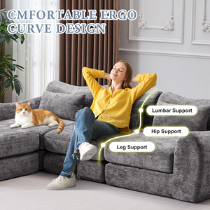 Multiple Modular Cloud <b>Sofa</b> <b>Bed</b>, Sectional Boneless Couch with Chaise for Living Room/Bedroom, Shennel <b>Sofa</b> No Assembly - Product Image 6