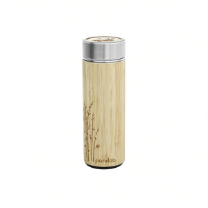 Pandoo Bamboo Stainless Steel Tumbler 500Ml Insulated Water <b>Bottle</b> Outdoor Use - Product Image 2