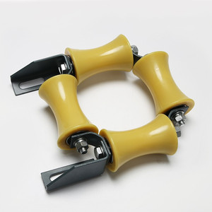 Rueda Guía Forest Guide de 90x59mm, Metálica Amarilla, para Uso en Cadenas de Compensación de Pozos de Elevación - Product Image 2