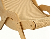 Fauteuil-griffoir pour chats en bois massif et sisal, personnalisable avec logo OEM et marque privée, pour fournisseurs de produits pour animaux de compagnie, commande en gros, MOQ