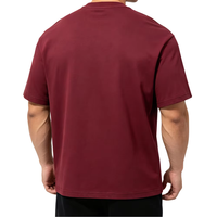 T-shirt pour homme avec logo personnalisé, coupe ample, poids lourd, 100% coton, épaules tombantes, t-shirt de fitness