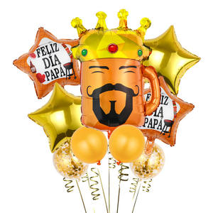 9 pièces/ensemble meilleur <span class=keywords><strong>papa</strong></span> trophée espagnol heureux fête des pères feuille ballons fête des mères fête décoration Latex Air hélium Globos cadeaux - Product Image 1