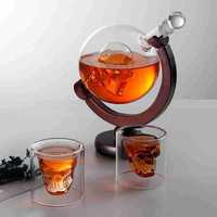 Carafe à vin en cristal durable faite à la main en forme de bateau antique Globe Coupe Carafe à whisky Ensemble pour cadeaux d'affaires