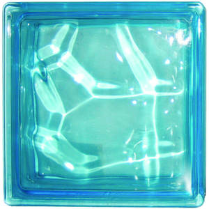 Bloque de vidrio ondulado azul claro para accesorios interiores 19x19x8 cm - Product Image 1