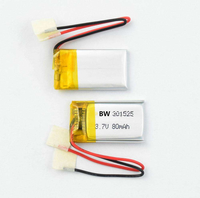 Oem 301525 Mode baterai isi ulang 80mAh kantong Lithium baterai polimer Lithium-ion baterai saku sel baterai