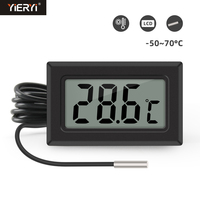 Termómetro Digital LCD, Medidor de Temperatura, Negro/Blanco