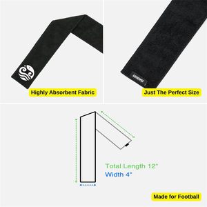 Logo personnalisé noir blanc Football Streamer serviette mince sport serviette sèche mains Football accessoires - Product Image 3