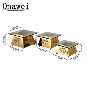 Onawei Hotel ristorante Wedding Gold Buffet festa espositore cibo Stand di ristorazione vassoi Rack Dessert riser per piatti alimentari - Product Image 2