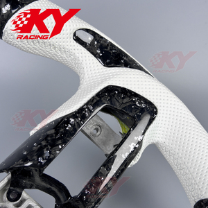 Volant de course sport en cuir et fibre de carbone avec LED et indicateur de régime pour Ford Mustang GT GT350 GT500 Shelby Cobra 2015-2023 - Product Image 3